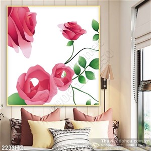 Tranh hoa hồng dán tường đẹp