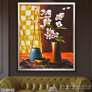 Tranh hoa Lan sơn dầu nghệ thuật