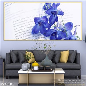 Tranh hoa Lan trang trí phòng khách