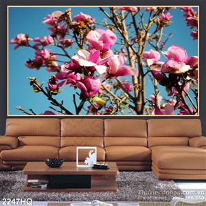Tranh hoa lá đào trang trí nghệ thuật