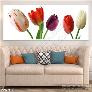 Tranh hoa tulip trang trí phòng khách