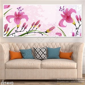 Tranh hoa lá dán tường đẹp nghệ thuật