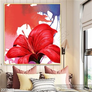 Tranh hoa Ly trang trí treo tường đẹp