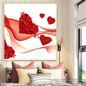 Tranh hoa hồng lễ Valentine