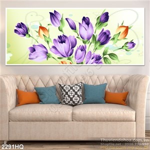 Tranh hoa lá trang trí tường hiện đại