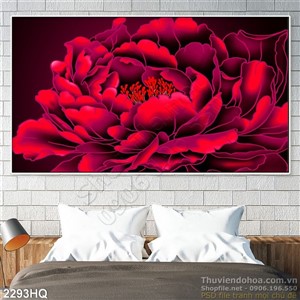 Tranh hoa mẫu đơn phong thủy trang trí