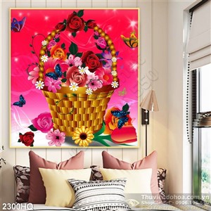 Tranh hoa hồng dán tường đẹp