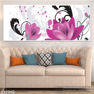 Tranh hoa Sen dán tường đẹp