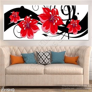 Tranh hoa lá dán tường đẹp