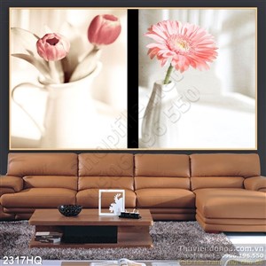 Tranh hoa lá treo tường phòng khách