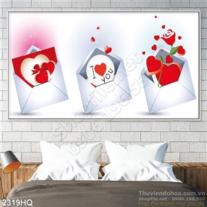 Tranh hoa Valentine trang trí treo tường