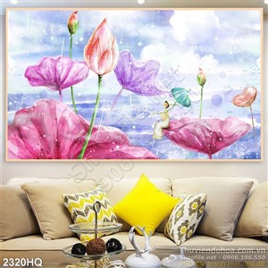 Tranh hoa Sen đẹp độc đáo