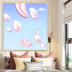 Tranh cánh hoa hồng rơi đẹp độc đáo