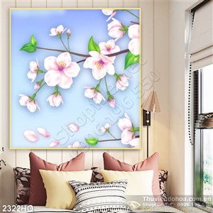 Tranh hoa đào trang trí treo tường đẹp