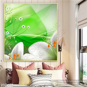 Tranh hoa lá dán tường đẹp