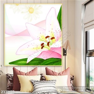 Tranh hoa lá Ly treo tường độc đáo