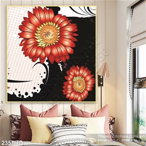 Tranh hoa lá nghệ thuật đẹp