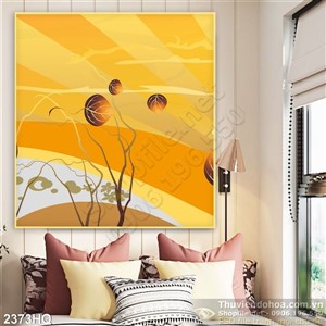 Tranh hoa lá dán tường đẹp độc đáo