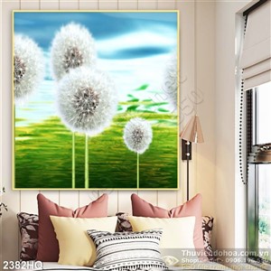 Tranh hoa bồ công anh dán tường đẹp