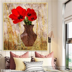 Tranh hoa Mỹ Nhân treo tường phòng khách