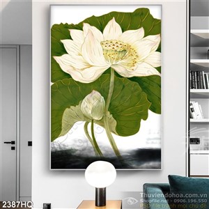 Tranh hoa Sen sơn dầu nghệ thuật