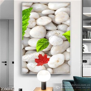 Tranh hoa lá và sỏi