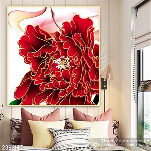 Tranh hoa mẫu đơn đẹp độc đáo