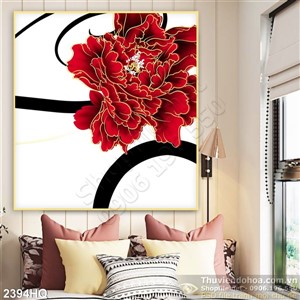 Tranh hoa mẫu đơn nghệ thuật