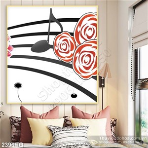 Tranh hoa Hồng hiện đại treo tường đẹp