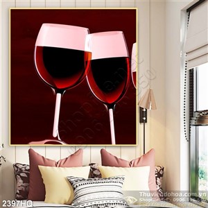 Tranh hoa lá treo tường phòng ăn