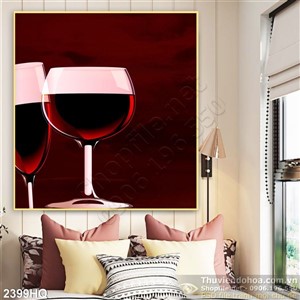 Tranh Ly rượu trang trí treo tường đẹp