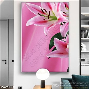 Tranh hoa Ly trang trí treo tường đẹp