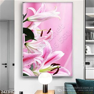 Tranh hoa Ly trang trí phòng khách