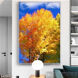 Tranh hoa lá mùa thu treo tường