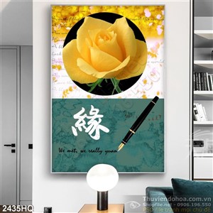 Tranh hoa hồng Vàng nghệ thuật