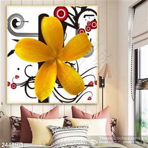 Tranh hoa lá dán tường nghệ thuật