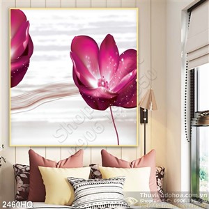 Tranh hoa tulip nghệ thuật treo tường