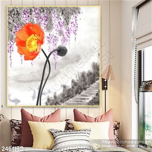 Tranh hoa Mỹ Nhân trang trí đẹp