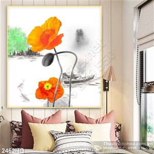 Tranh hoa Mỹ Nhân treo tường hiện đại