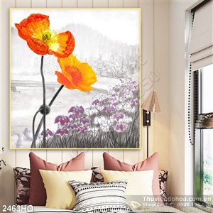 Tranh hoa Mỹ Nhân hiện đại treo tường