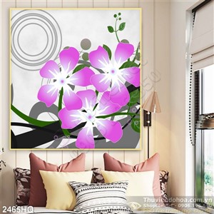 Tranh hoa dán tường nghệ thuật