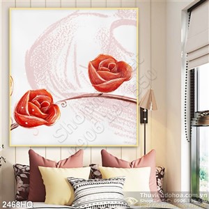 Tranh hoa hồng trnag trí độc đáo