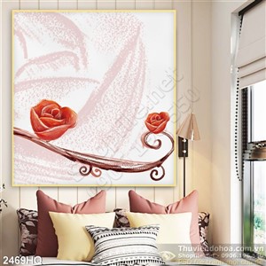 Tranh hoa hồng trang trí dán tường đẹp
