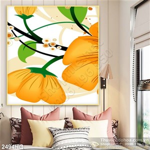 Tranh hoa lá dán tường đẹp