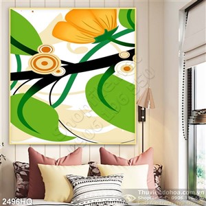 Tranh hoa lá nghệ thuật đẹp