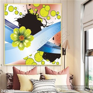 Tranh hoa lá trang trí phòng khách