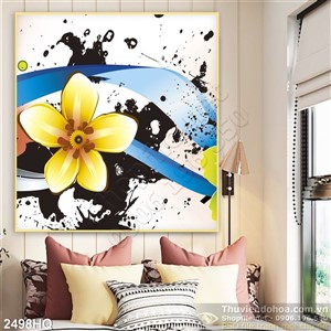 Tranh hoa lá nghệ thuật trang trí đẹp