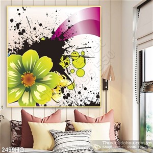 Tranh hoa lá dán tường đẹp