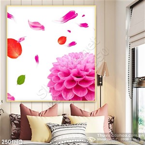 Tranh hoa Thược Dược trang trí dán tường