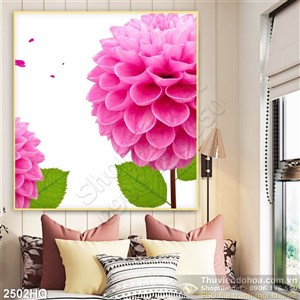 Tranh hoa Thược Dược treo tường độc đáo